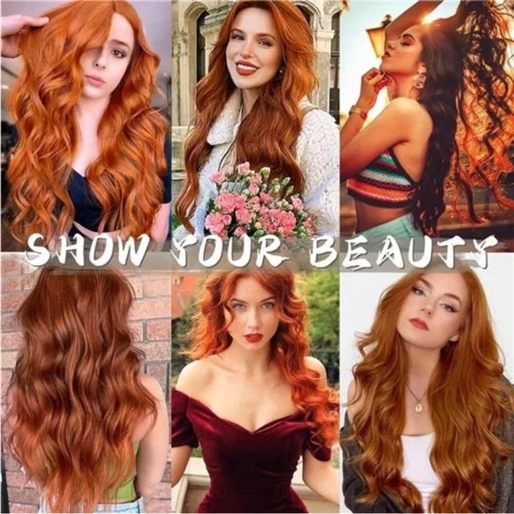 24” COPPER REDClip in Hair Extensions8PCS *AREIVES NEW *